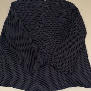 Vince Dark Blue Silk Patterned Blouse